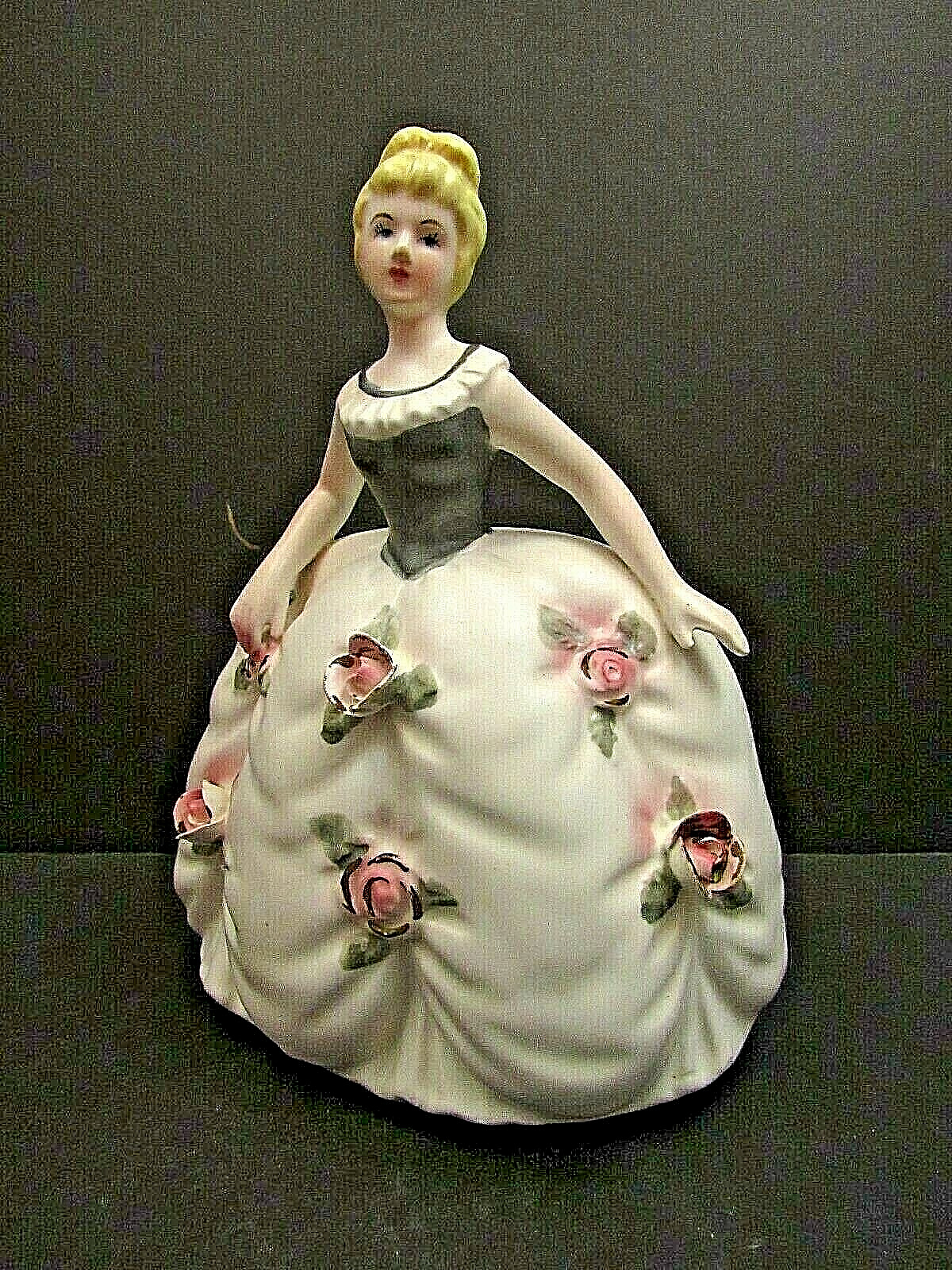 Samson Import Co 1963 Blonde Lady Rose Dress Head Vase Planter 5432B Relpo