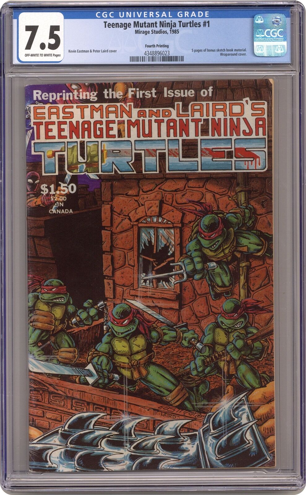 Teenage Mutant Ninja Turtles #1 New Wrp Full Color 4th Printing CGC 7.5 1985