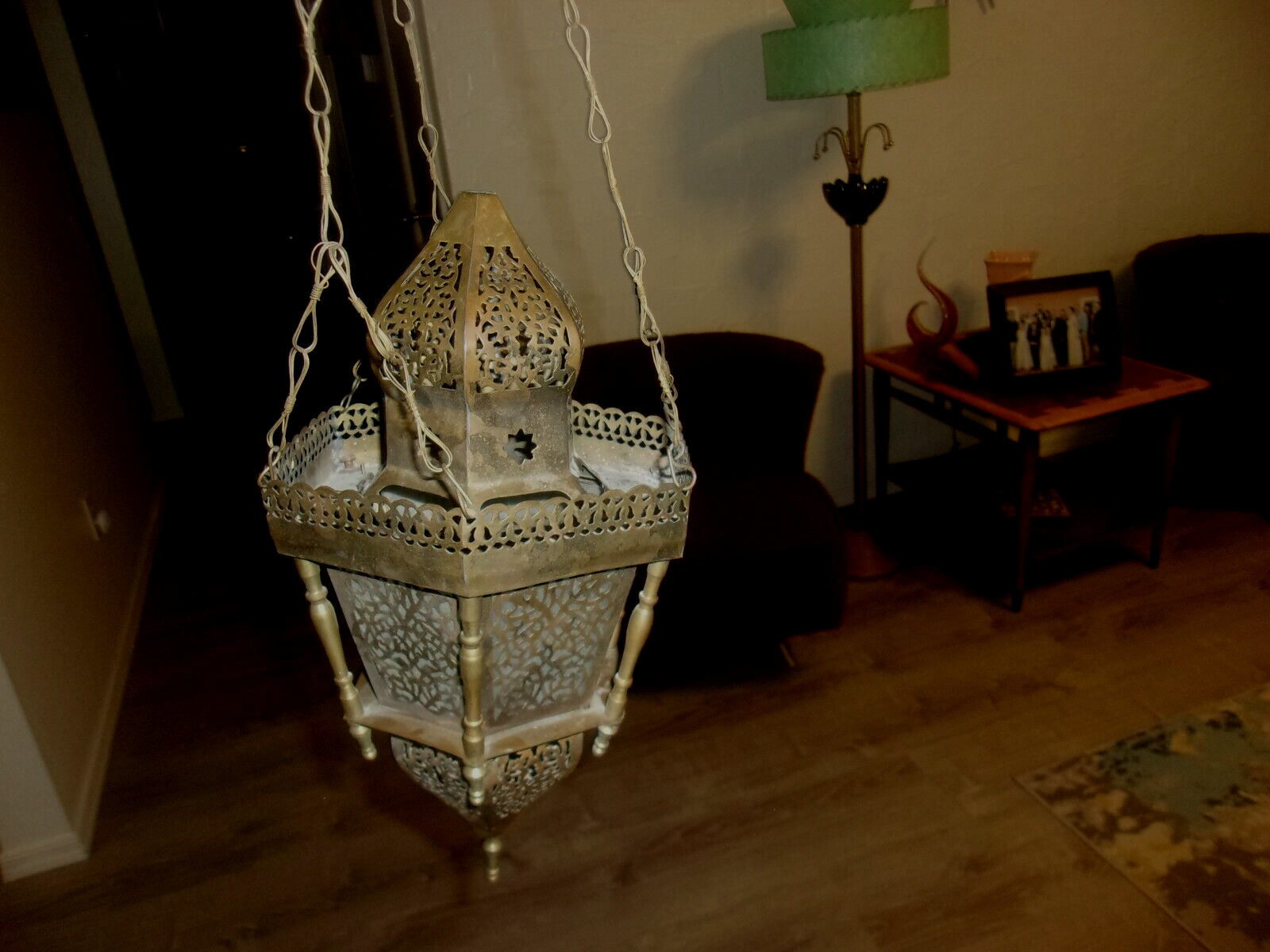 Antique Turkish Moroccan Moorish Islamic Hanging Pendant Brass Lantern Lamp?
