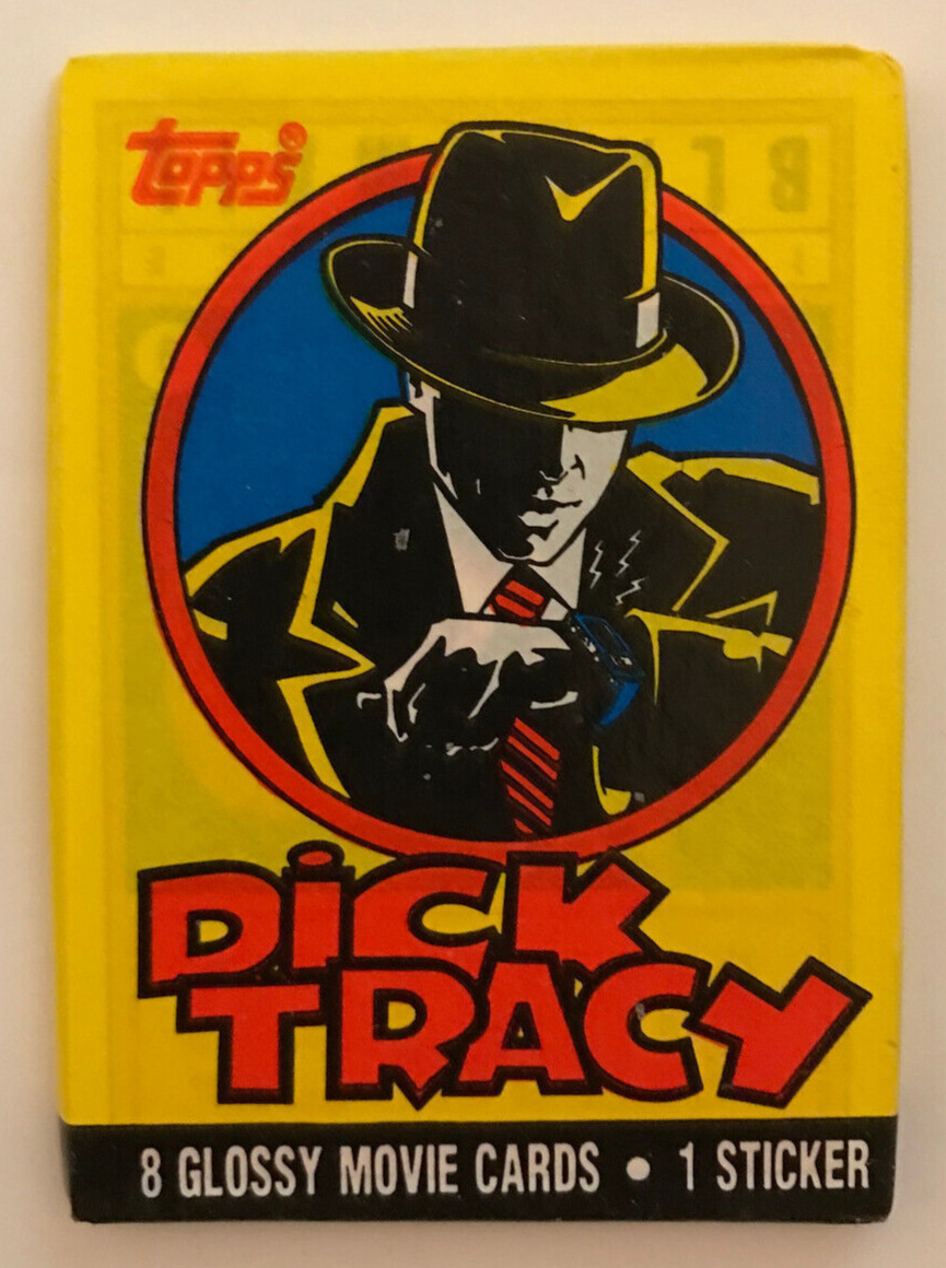 1990 Topps Dick Tracy, 1 Sealed Wax PACK From Wax Box, 8 Movie Cards, 1 Sticker