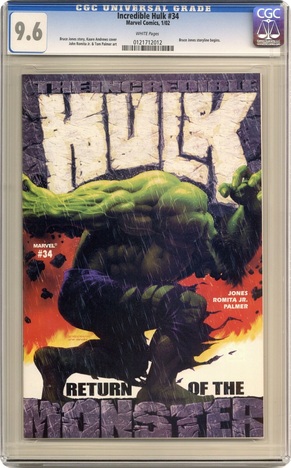 Incredible Hulk #34 CGC 9.6 2002 0121712012