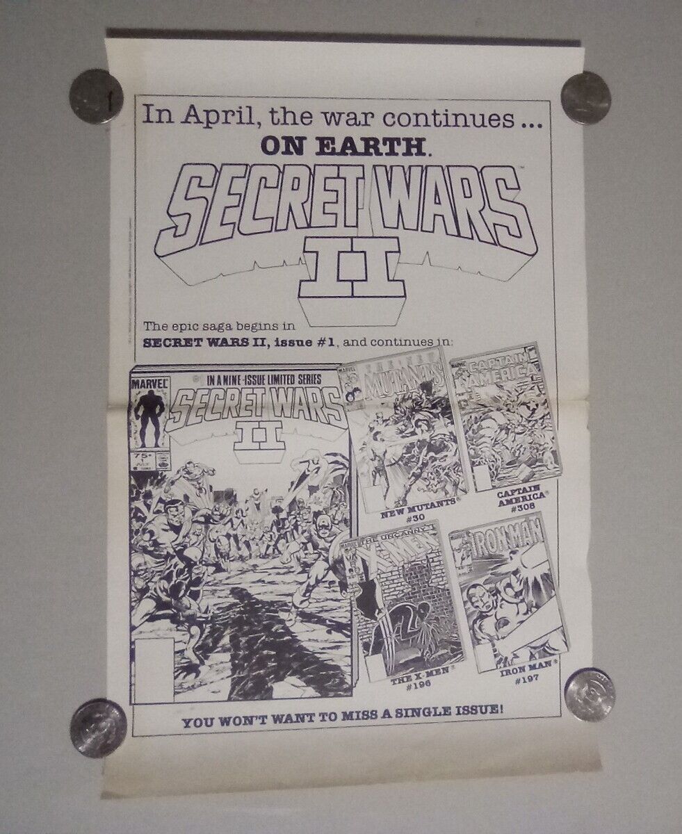 Rare 1985 Secret Wars II #1 Store Display Promo Poster First Physical Beyonder