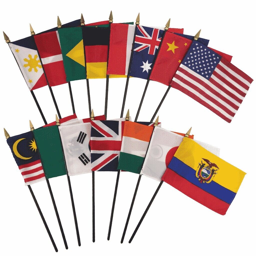 United nation flag set/ world flags without base