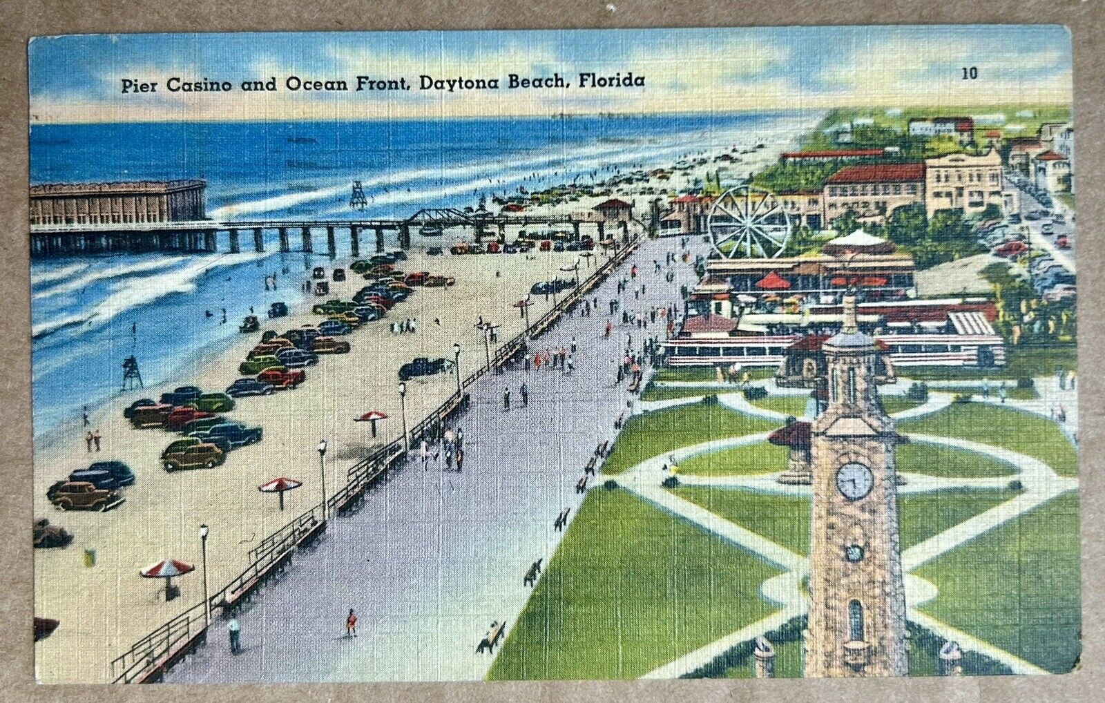 Pier Casino and Ocean Front, Daytona Beach, Florida. 1946 Vintage Postcard