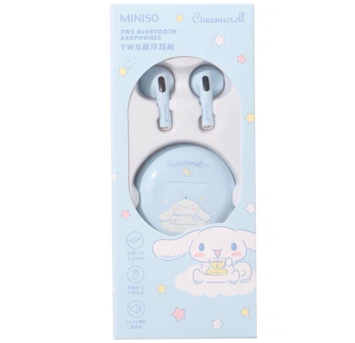 Sanrio Miniso Cinnamoroll Bluetooth TWS Earbuds HD HiFi Pink
