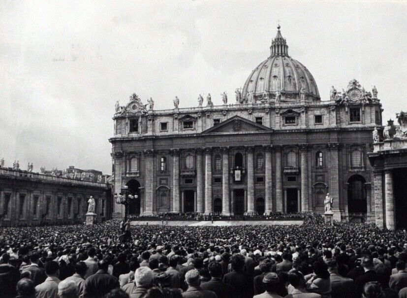 Vintage Press Photo Roma, Città Of Vatican, Blessing Of Pope, 1956