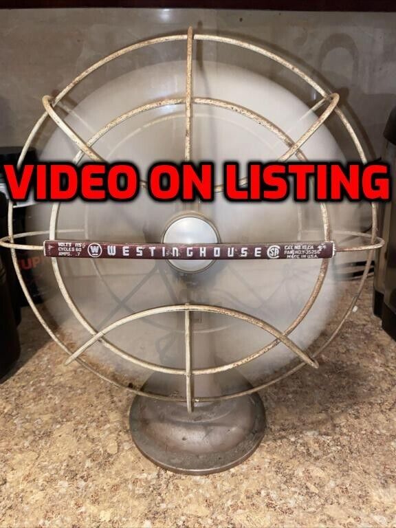 Vintage Westinghouse Electric Fan No. 10 LA 4, Y-35256 WORKS