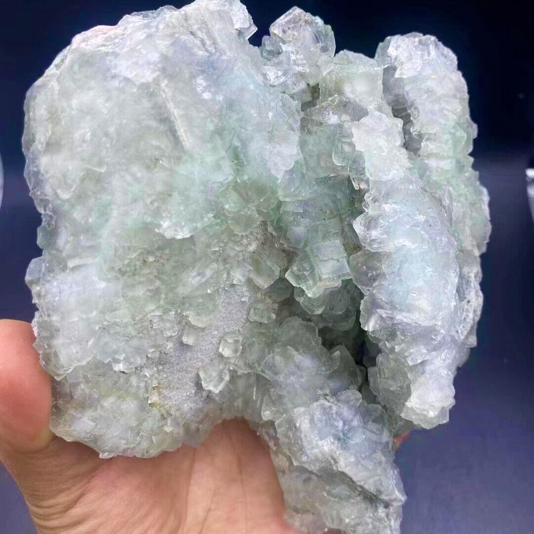 2.7LB Rare Transparent Green Cube Fluorite Mineral Crystal Specimen/China