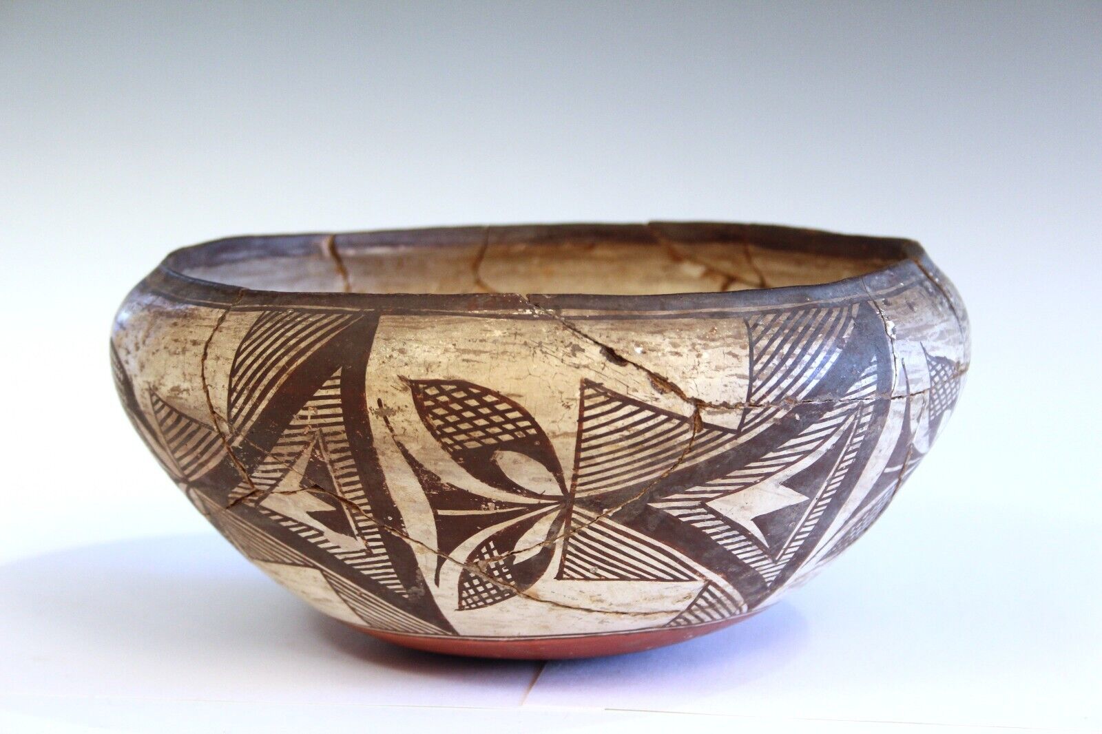 Antique Acoma Pottery Southwest Native American New Mexico Bowl Damaged 10
