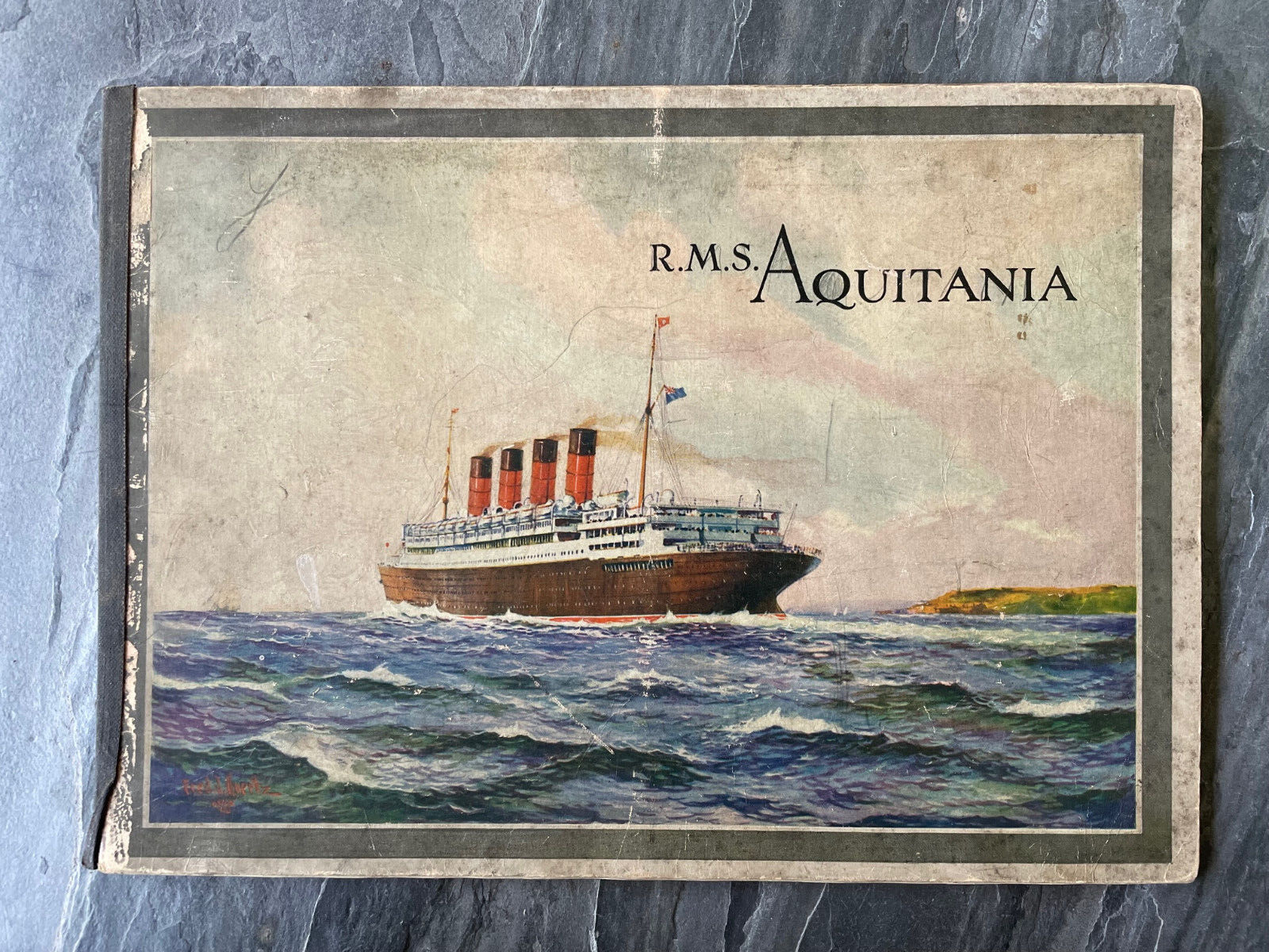WOW Original EARLY RMS Aquitania Cunard Line Antique Information Brochure Book