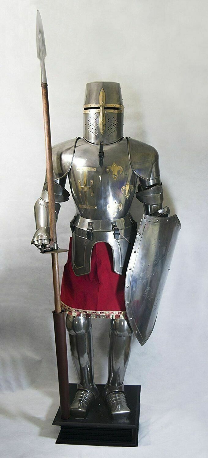Medieval Wearable Knight Suit Of Armor Crusader Larp Men Combat Full Body Armour