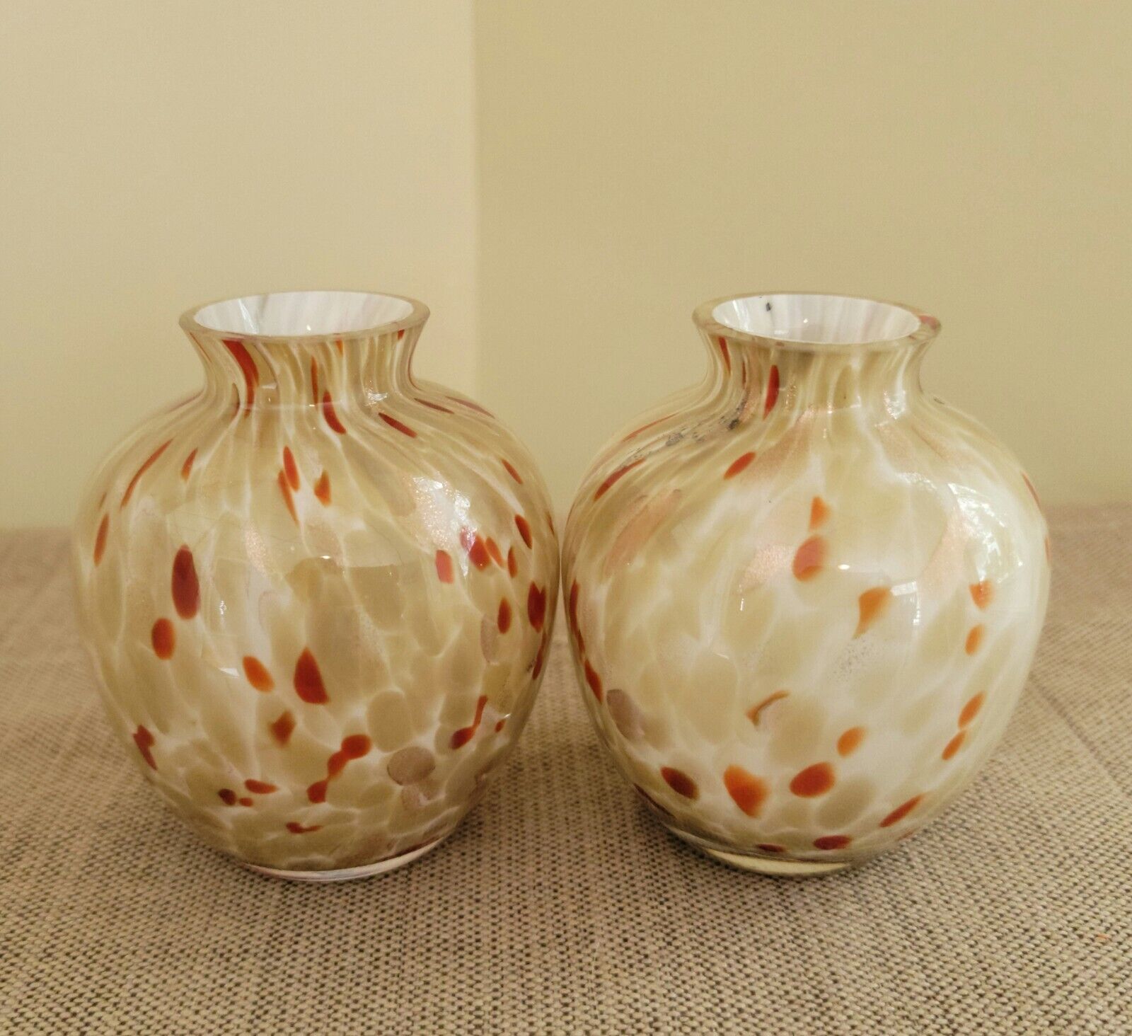The Yankee Candle Company Set Of 2 Speckled Sparkle Burnt Orange And Tan Hand...