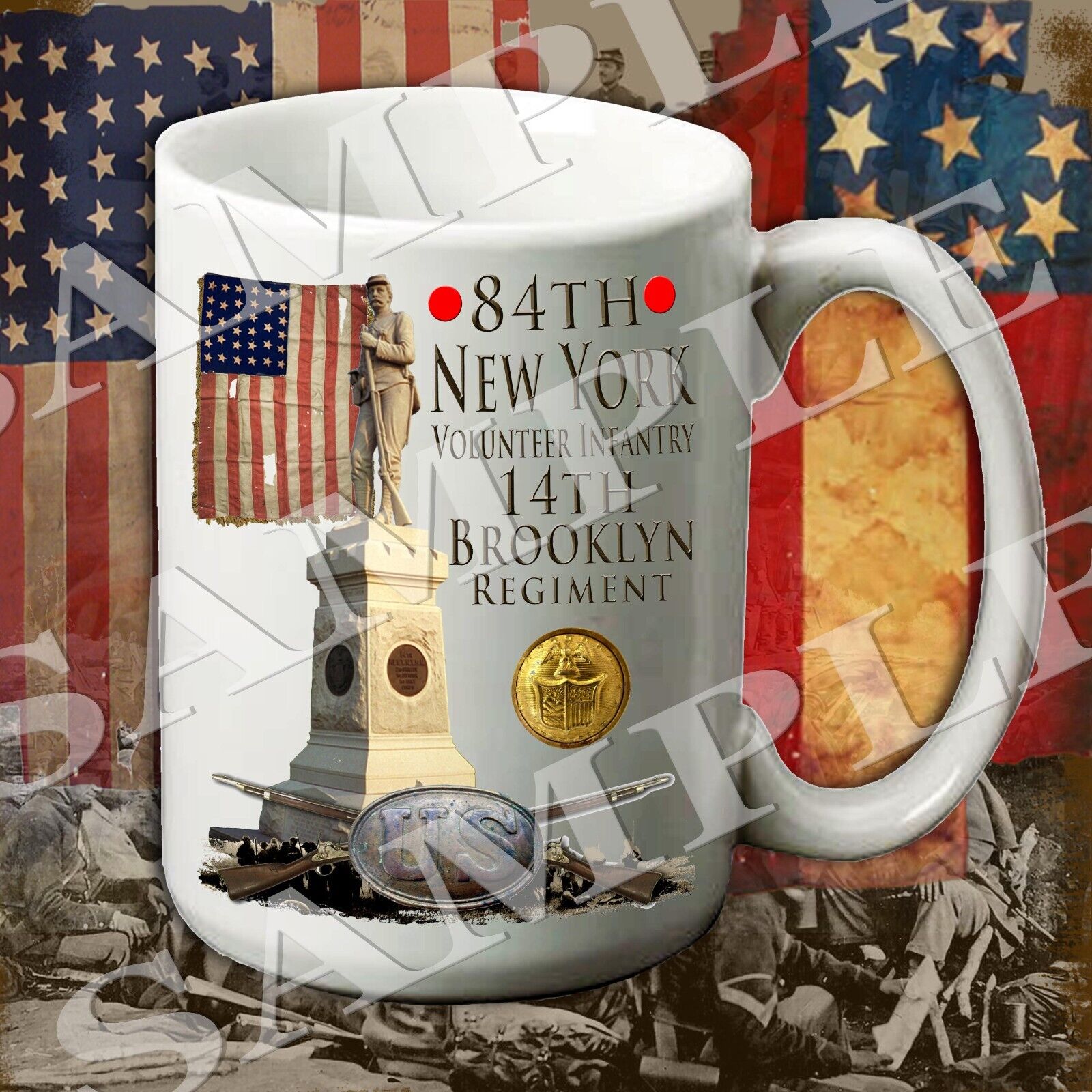 84th New York Infantry 15-ounce American Civil War themed coffee mug/cup