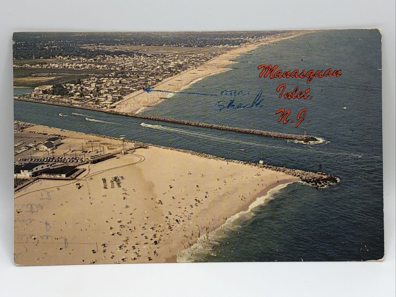 Postcard Manasquan Inlet New Jersey Aerial View Posted 1977