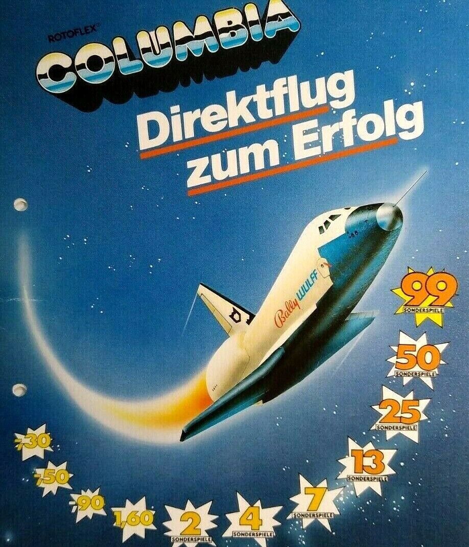 Bally Wulff Rotoflex Columbia Slot Machine Flyer Original German Text Letterhead