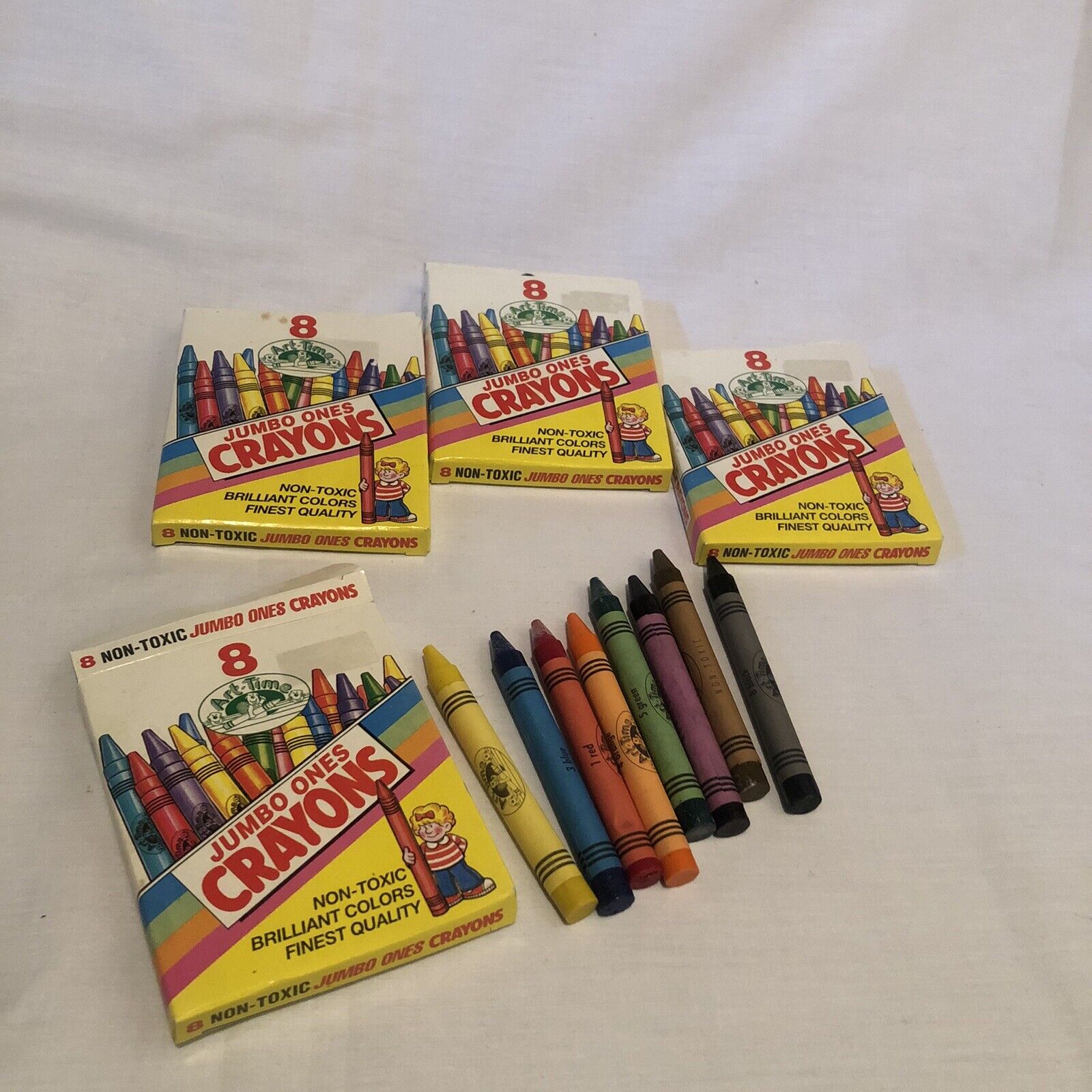 Vintage  “Art-Time “ Jumbo Crayons 3 Pks Never Used 1 Pk Slightly Used