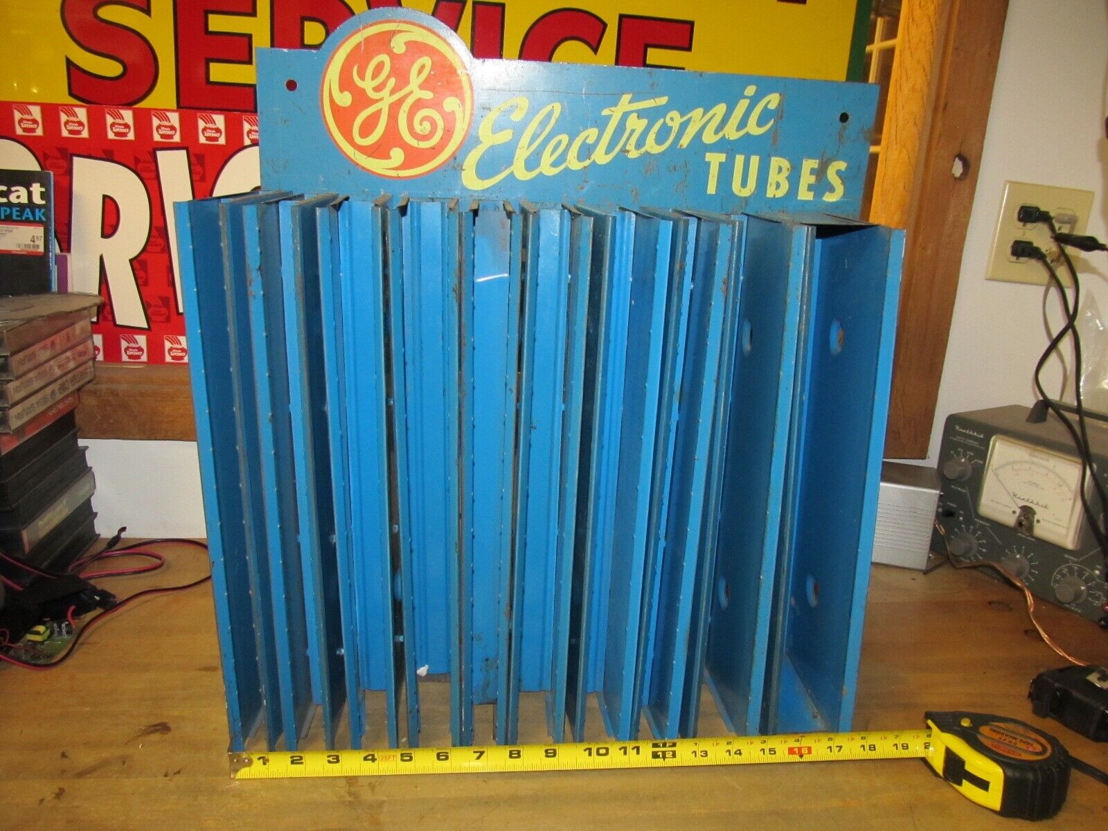 Vintage General Electric  GE ELECTRONIC TUBES Advertising Display Sign Rack