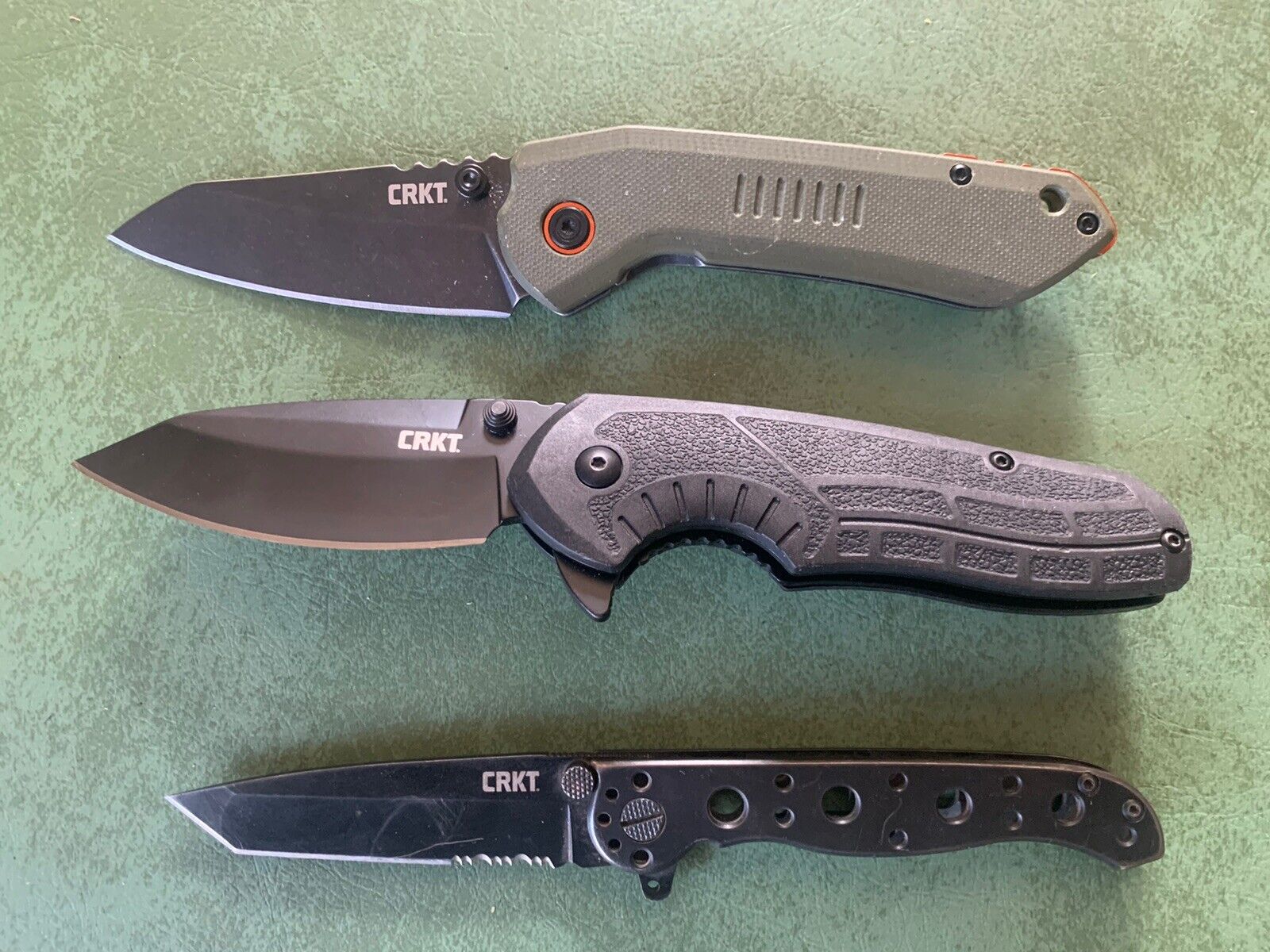 Lot of 3 CRKT Folding Pocket Knives: OVERLAND, COPACETIC, M16-10KS - Excellent