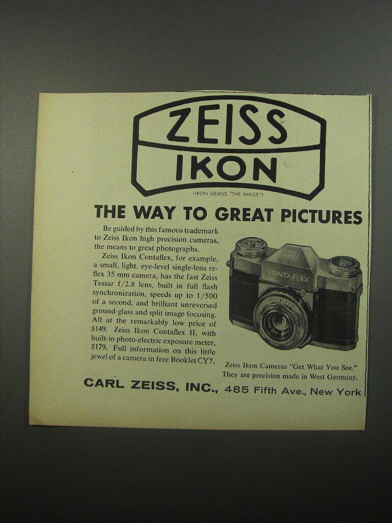 1956 Zeiss Contaflex Camera Ad - The way to great pictures