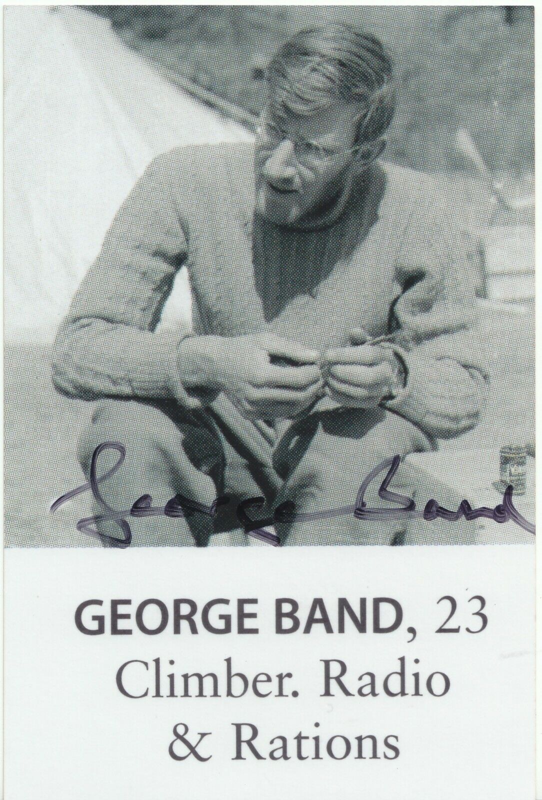GEORGE BAND EVEREST 1953 ASCENT RARE SIGNED PHOTO COA