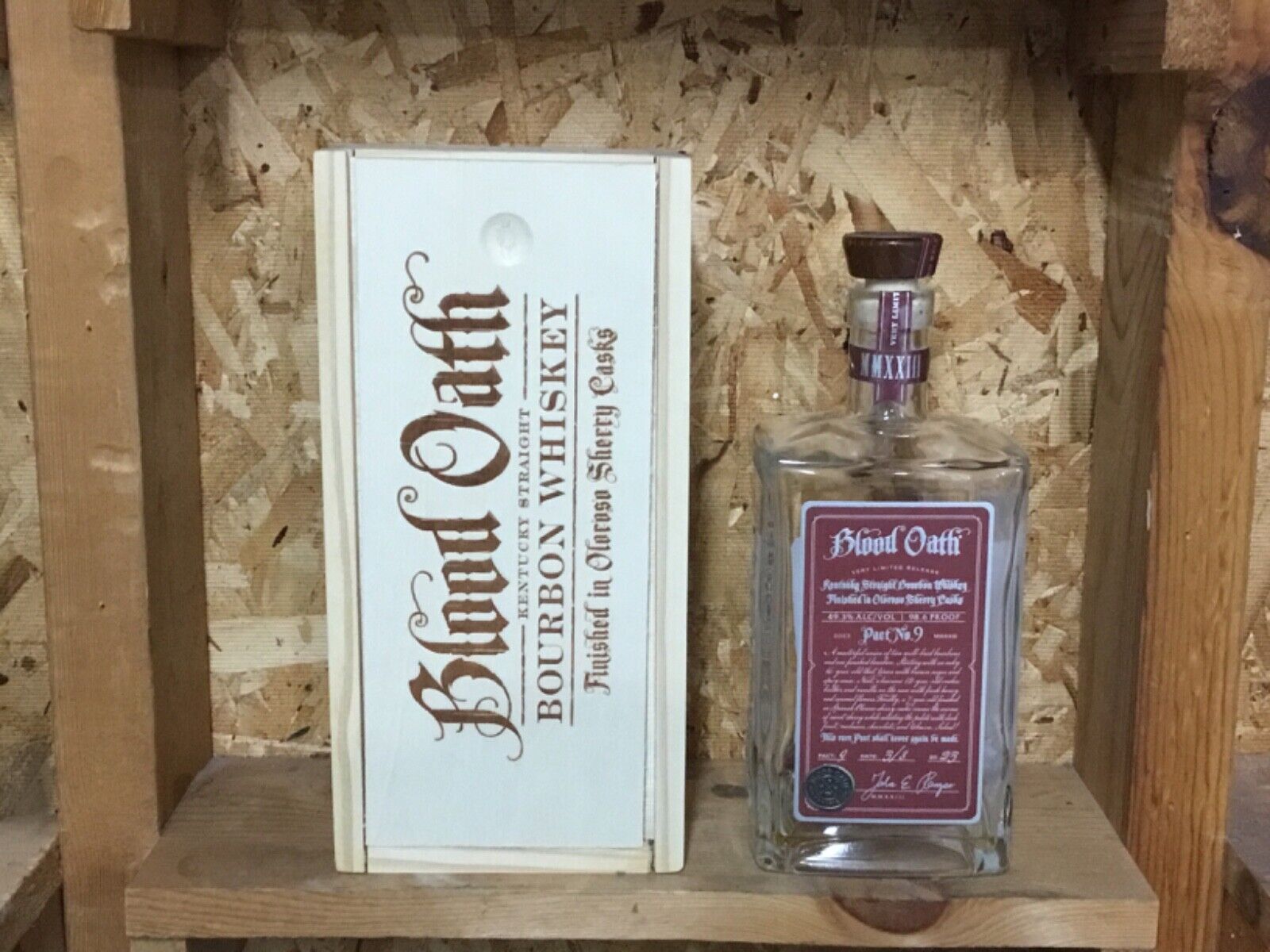 Rare Empty Blood Oath pact 9 Kentucky bourbon whiskey bottle and box