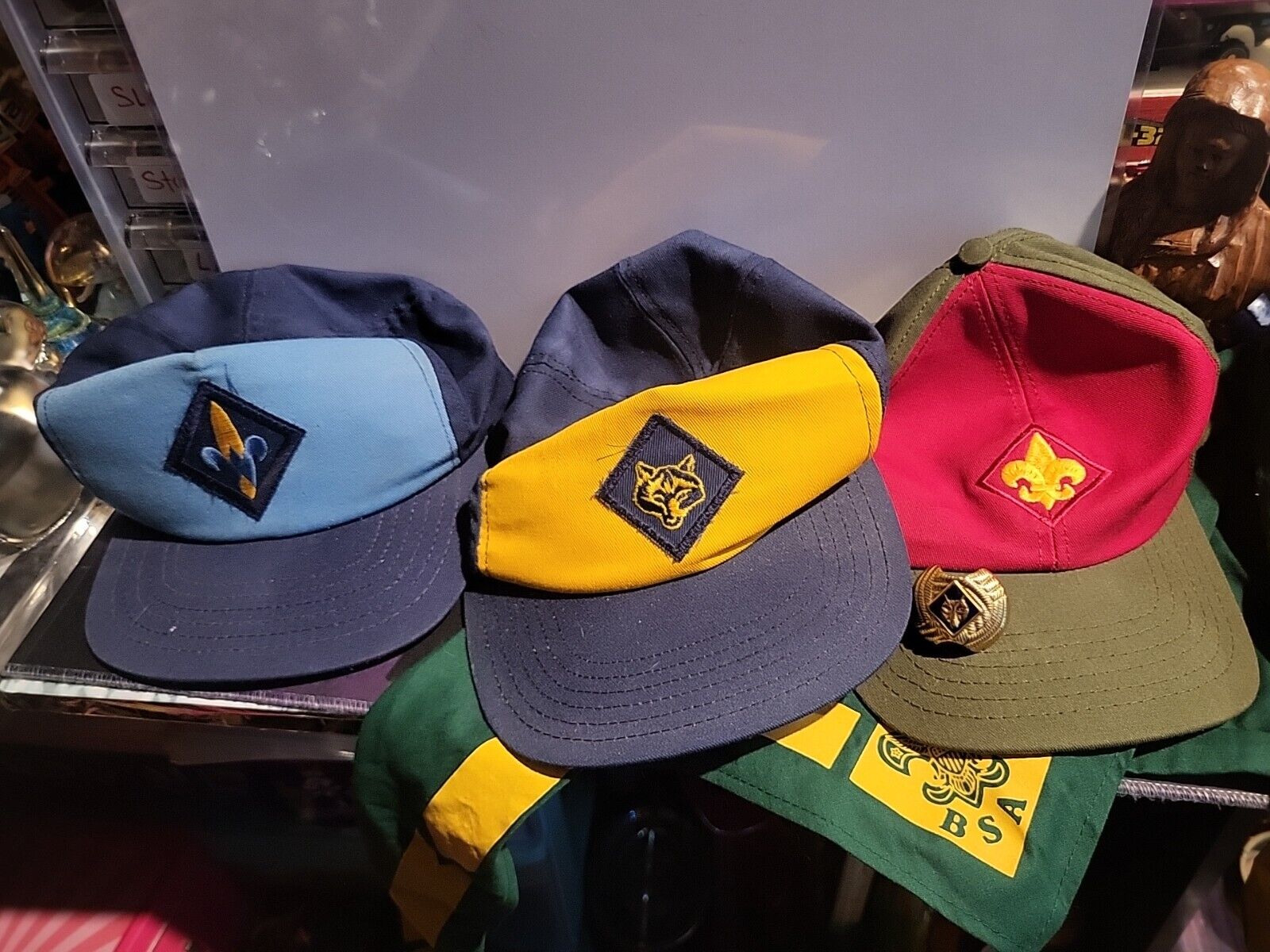 vintage boy scouts Hats Bandanas Memorabilia  Lot