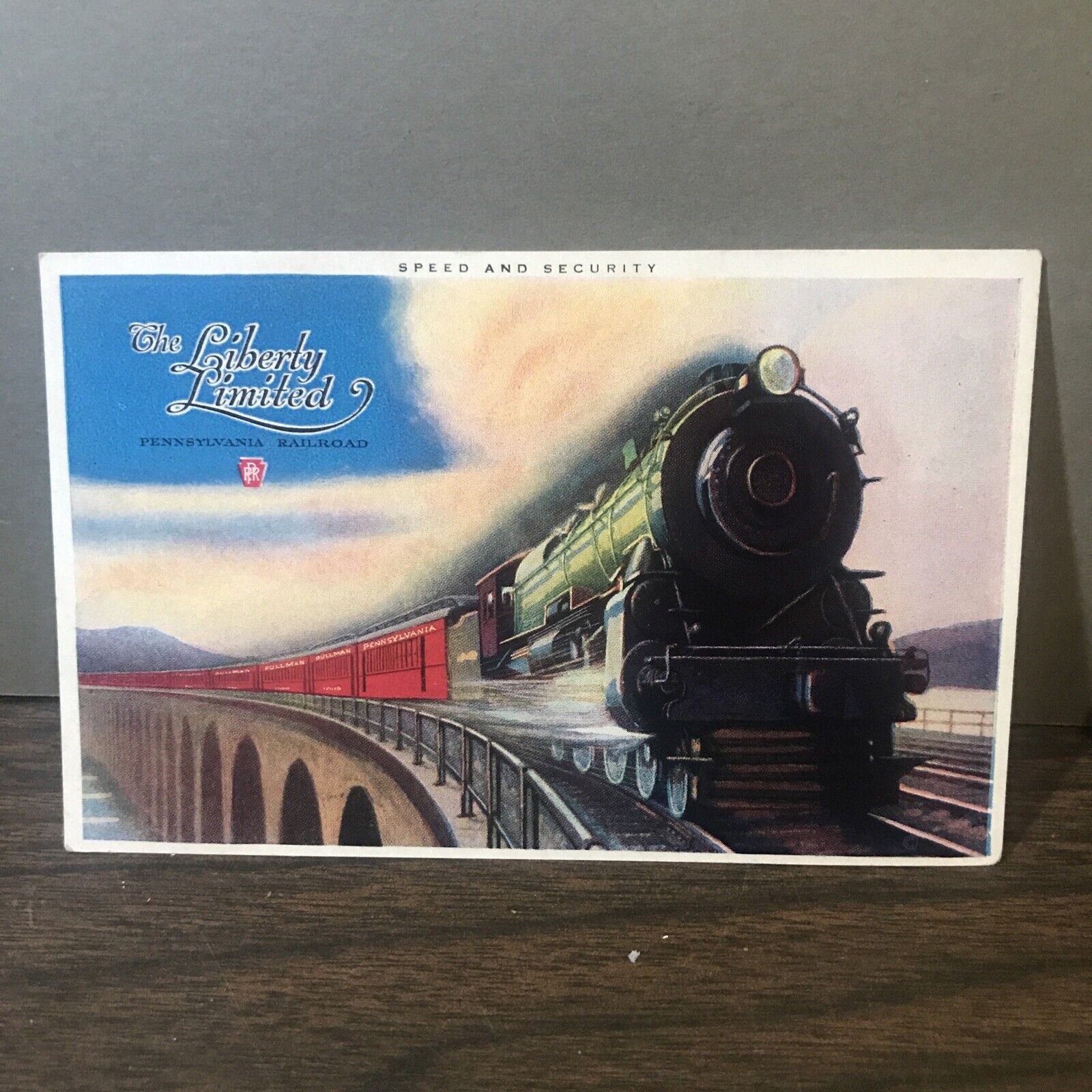 Vintage Pennsylvania railroad postcard the liberty Limited Pullman train R1