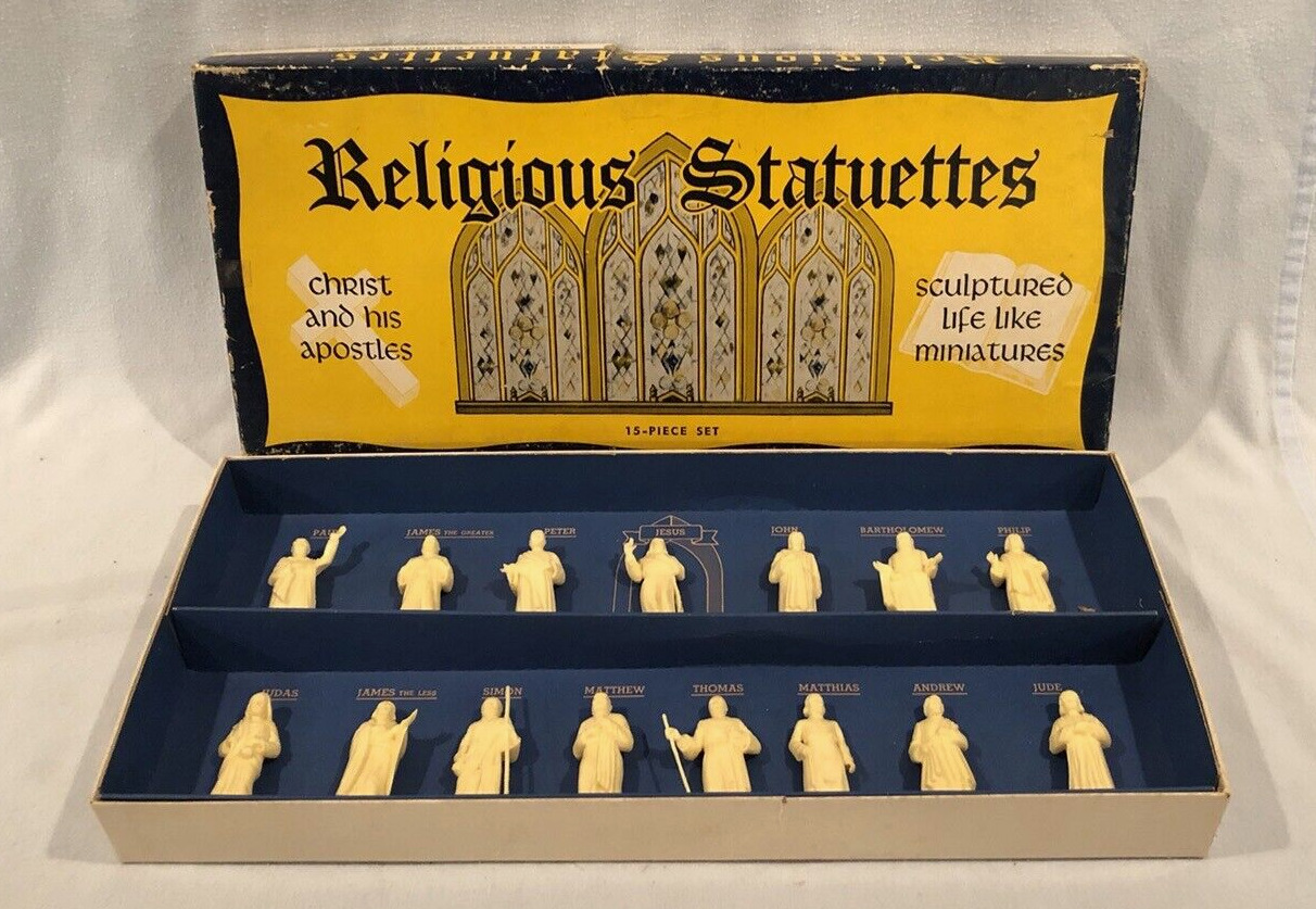 Marx Religious Statuettes 15-Piece Set With Christ and His Apostles, Boxed
