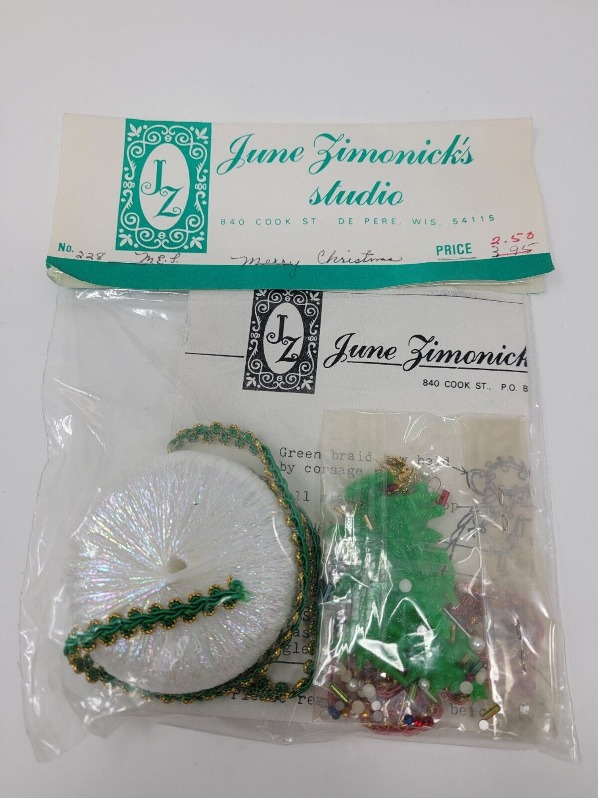 June Zimonick\'s Studio Christmas Ornament Kit #228 Merry Christmas 