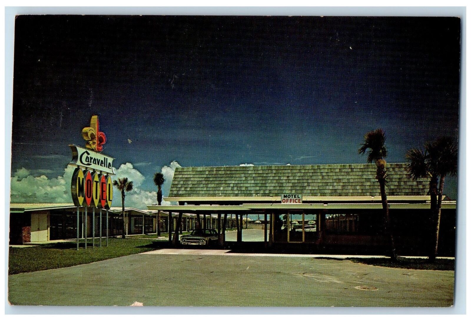 1968 The Caravelle Motel Restaurant Classic Car Causeway Florida FL Postcard