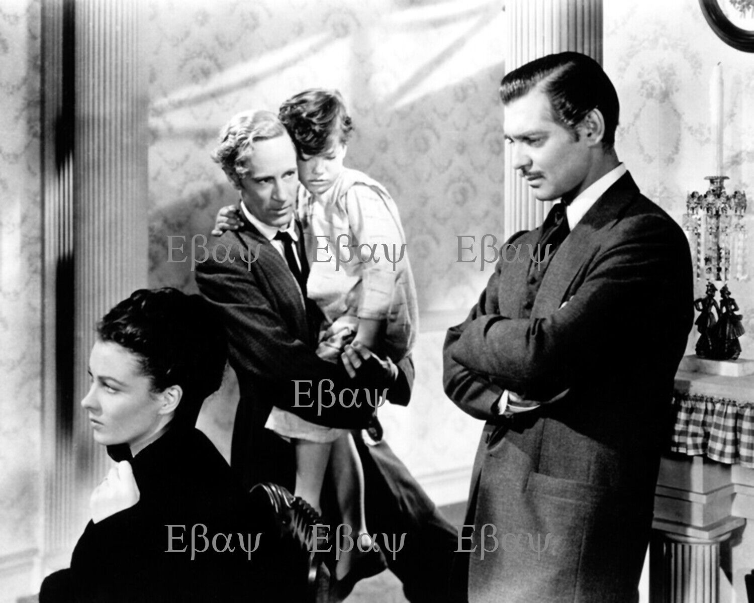 Clark Gable Leslie Howard Ann Rutherford Gone with The Wind 8X10 Photo Reprint