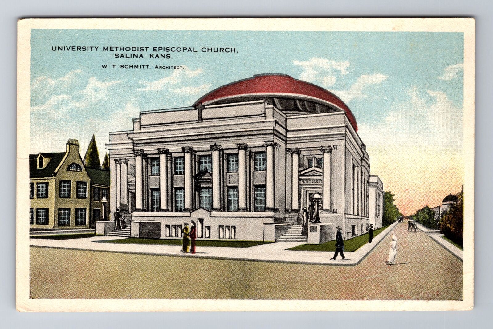 Salina KS-Kansas, University Methodist Episcopal Church, Vintage Postcard