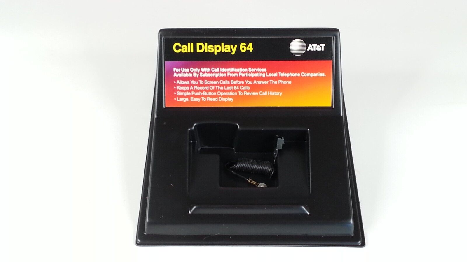 Vintage New Old Dead Stock ATT Plastic Call Display 64 Store Display AT&T Black