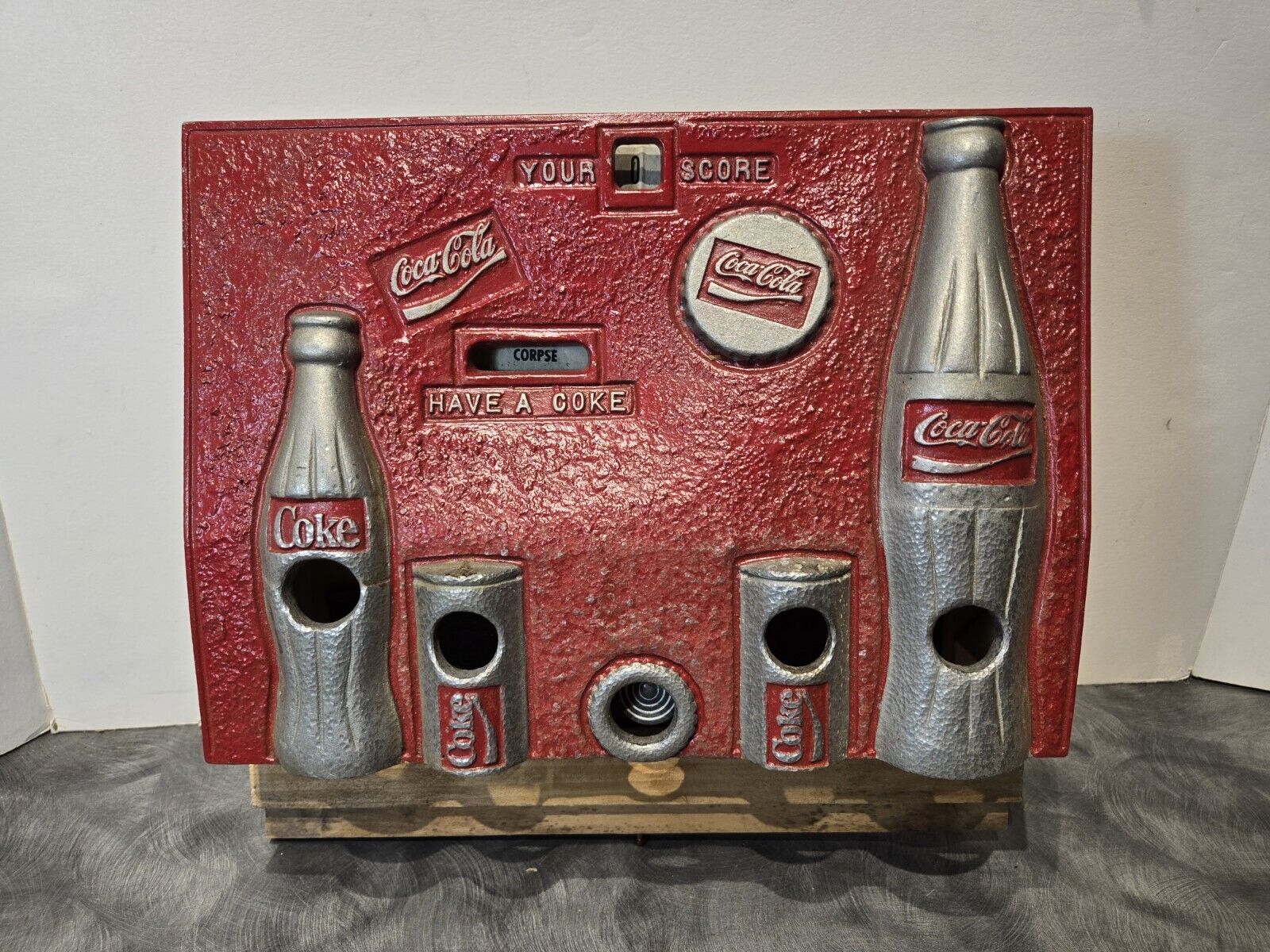 Coca Cola Shooting Gallery TARGET Cast Aluminum Original Machine Part Mechanism