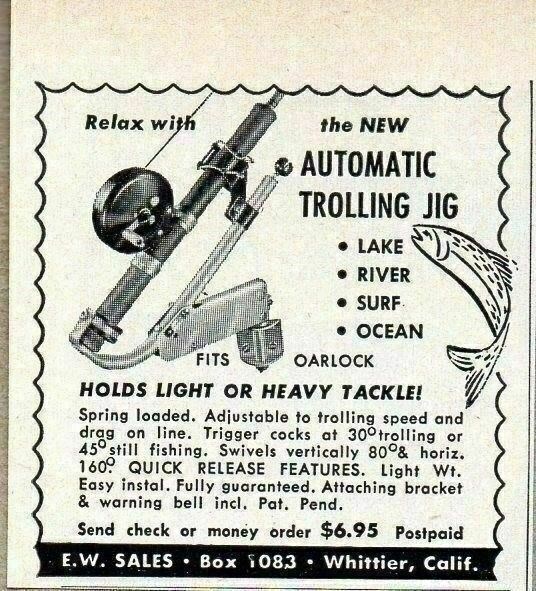 1956 Print Ad Automatic Trolling Jig Fishing Lures EW Sales Whittier,CA