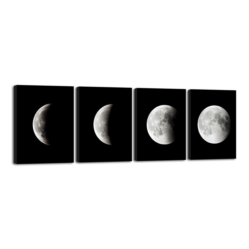 Canvas Prints Wall Art Painting Pictures Home Office Decor Abstract Moon Black 