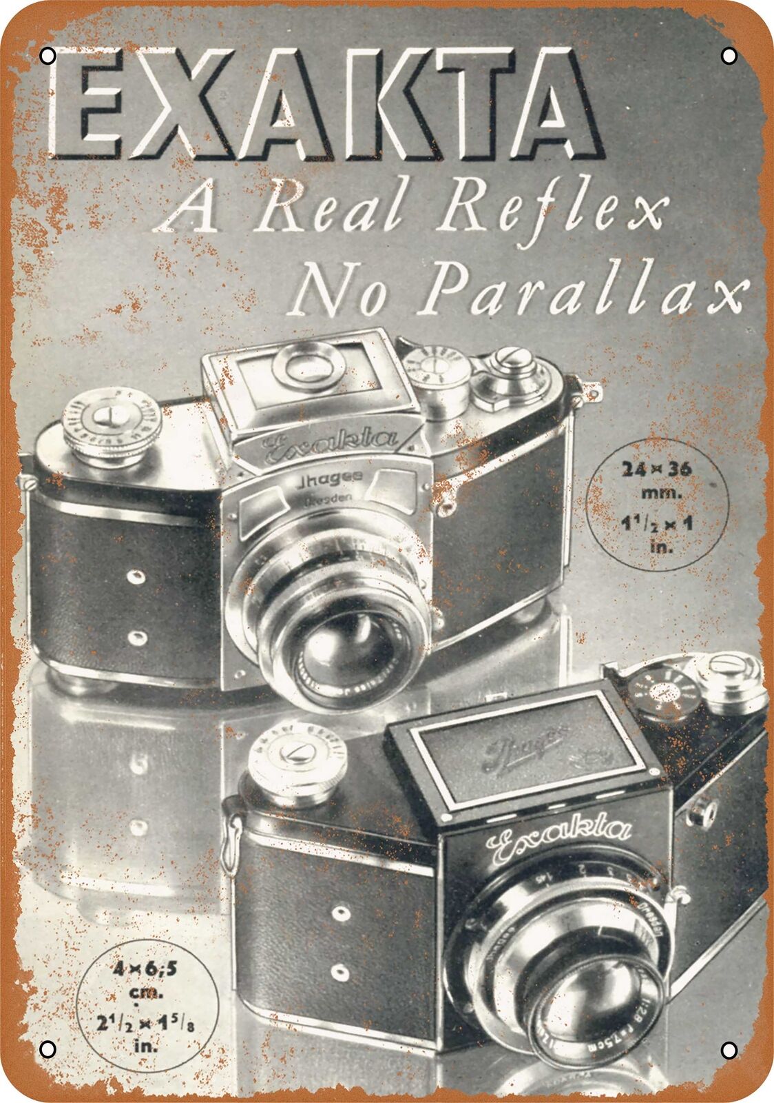 Metal Sign - 1937 Exakta Reflex Cameras -- Vintage Look