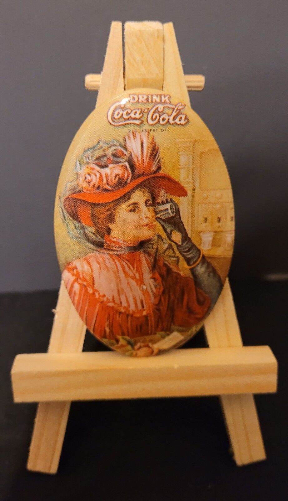 Drink Coca Cola Mini Compact Mirror Lady In Bonnet 