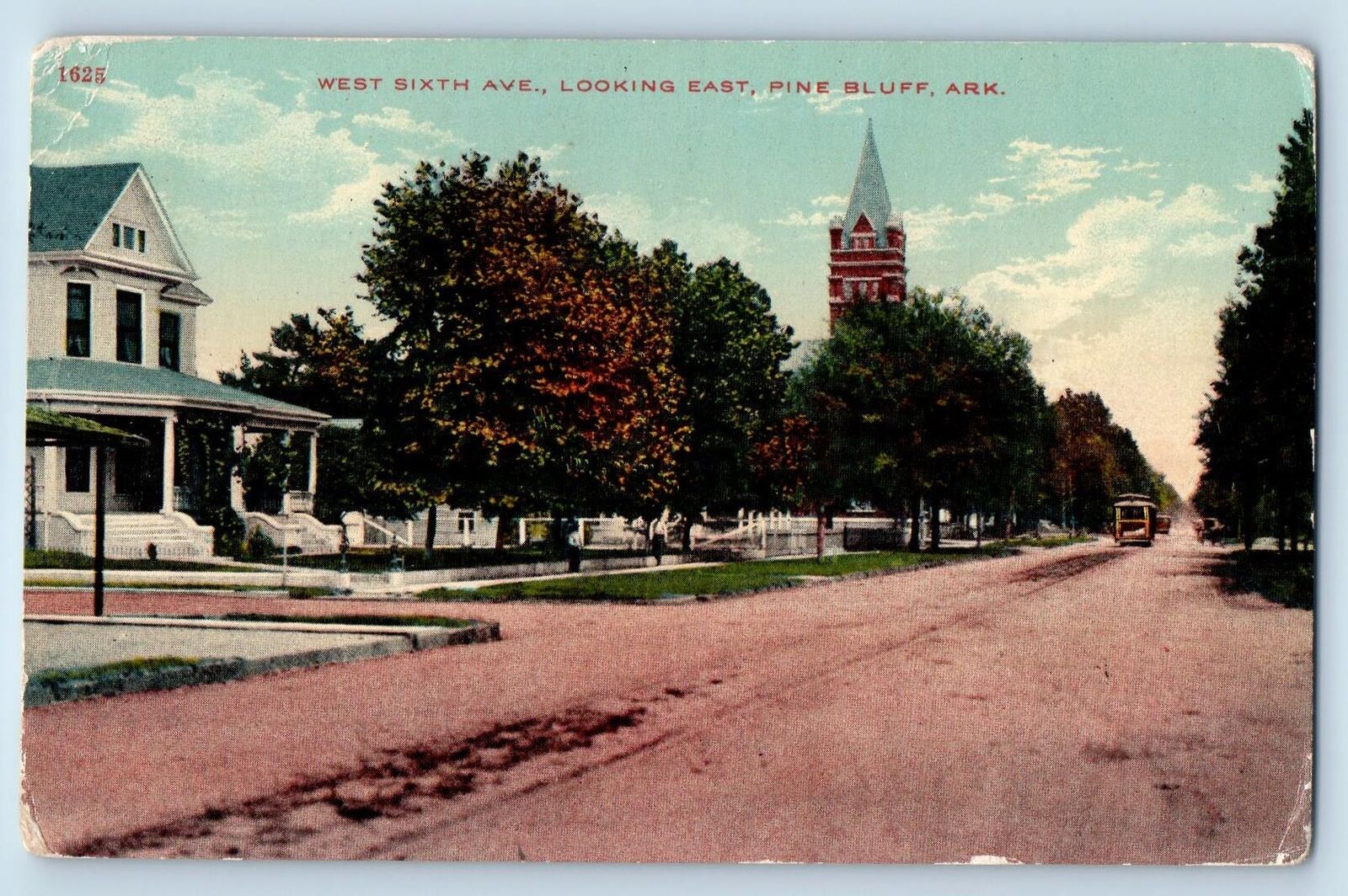 Pine Bluff Arkansas AR Postcard West Sixth Avenue Looking East Residence c1910s
