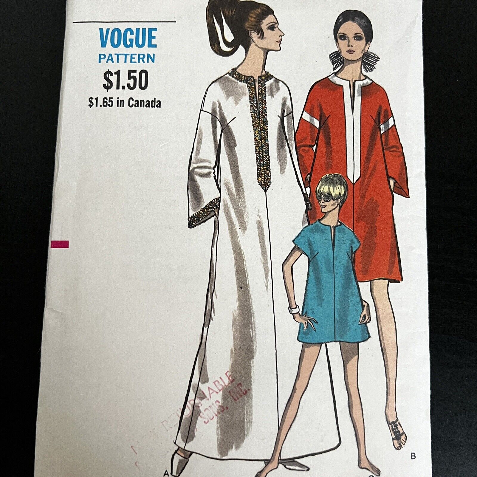 Vintage 1970s Vogue 7360 Boho Dress or Coverup 3 Lengths Sewing Pattern 14 CUT