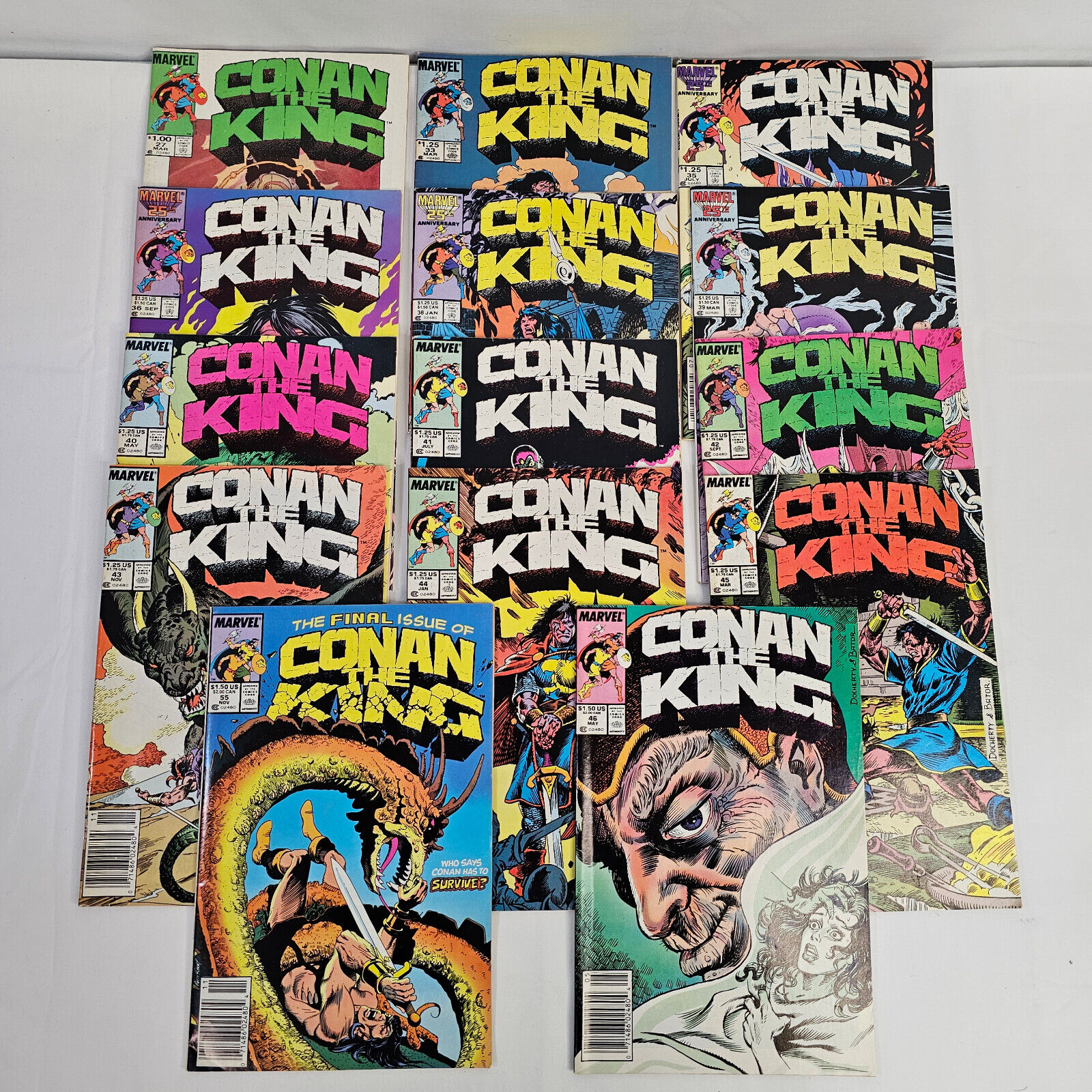 Conan The King Comic Lot #27, 33, 35, 36, 38, 39, 40, 41, 42, 43, 44, 45, 46, 55