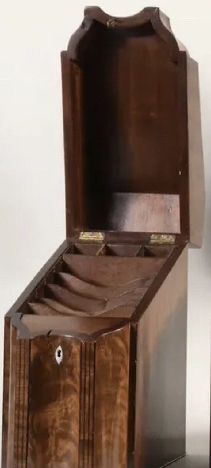 Single , early 19th century English mahogany knife box (one Unit)