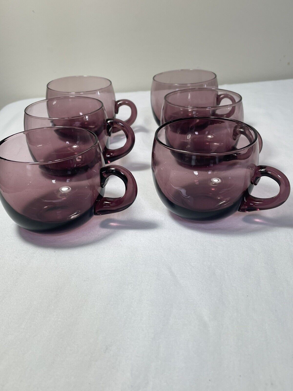 Vintage 1950s Hand Blown Glass Italian Set of 6  Punch Cups-4 oz-Unused