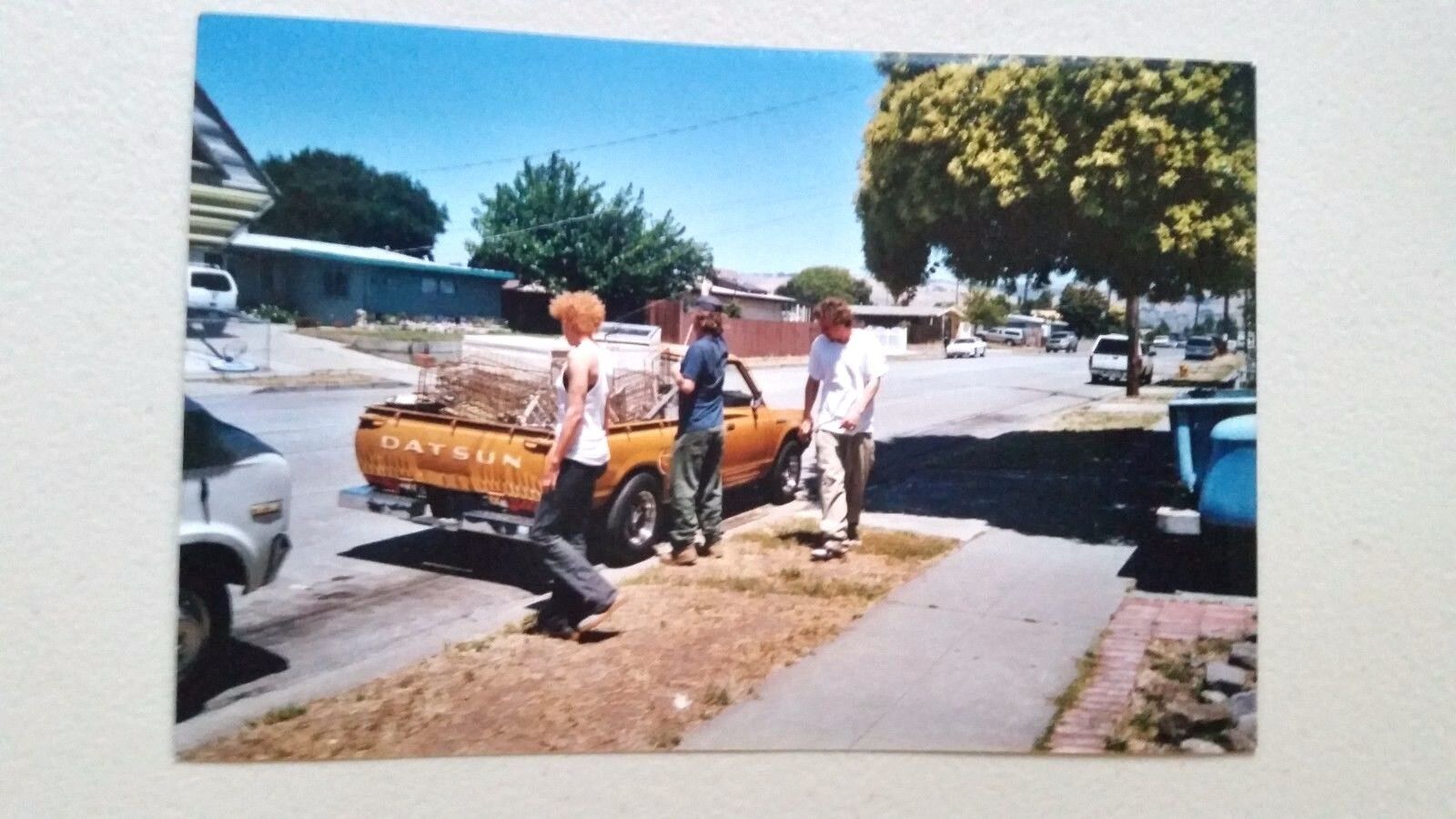 Datsun Pickup Truck Haulers Scrap Metal Recycling Red Hair Picture Photo 2000s