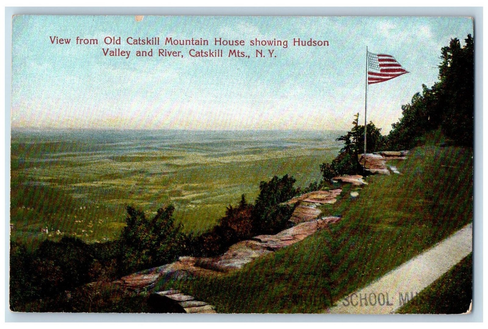 c1918 View From Old Catskill Mts. House Valley Catskill Mts. New York Postcard