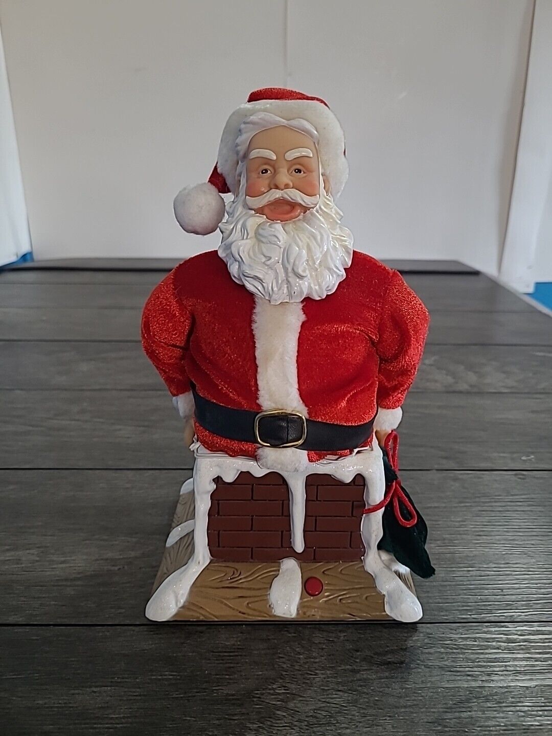 VTG Animated Santa Stuck In Chimney Gemmy Talks Moves Lights all Working