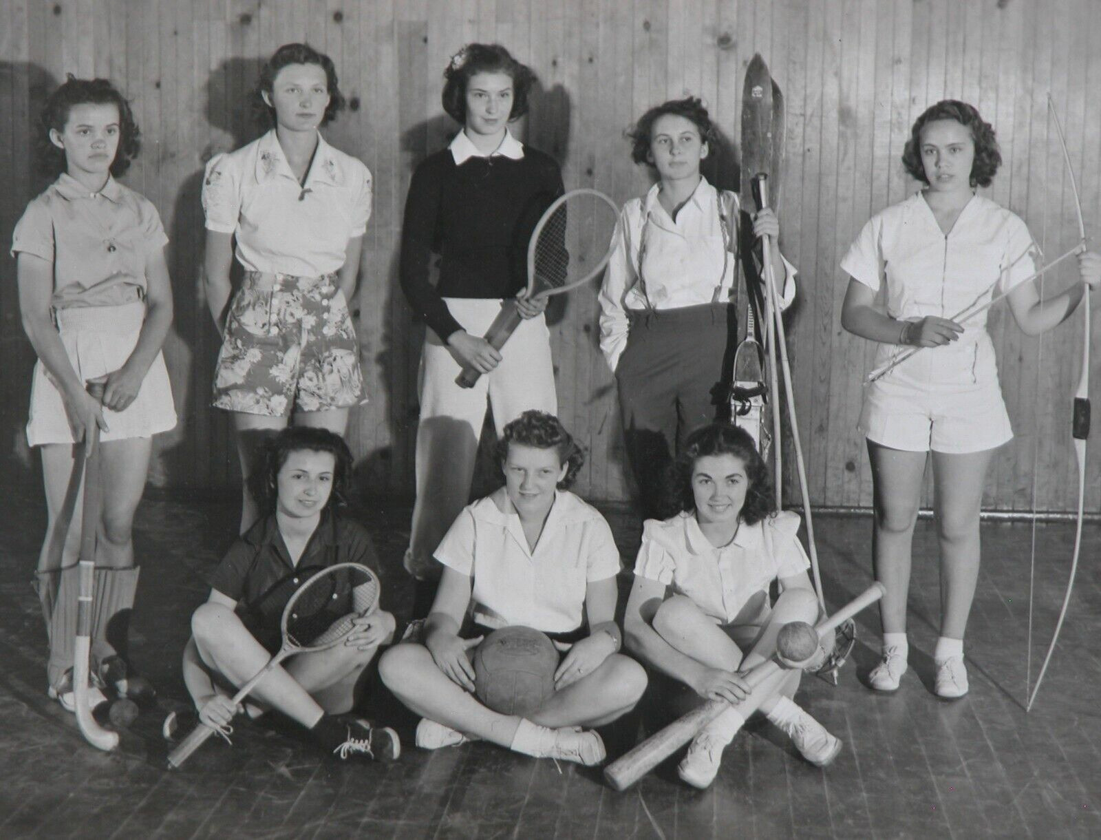 Vtg 1930s Photograph Women Sports Tennis Ski Photograph Orig.Photo J.H. Eastman