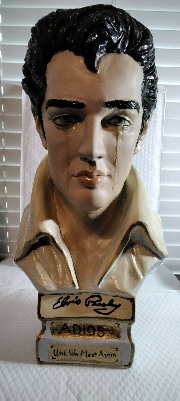 Elvis Presley Hand Made Hand Painted Crying  Bust-\