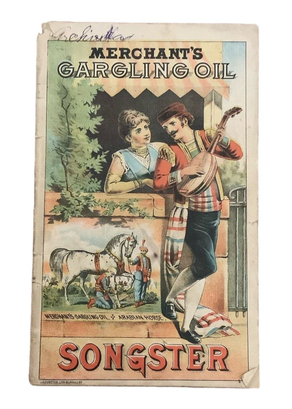 1887 Merchants Gargling Oil Songster Man Woman Guitar Booklet L Jay Carrel CPFA