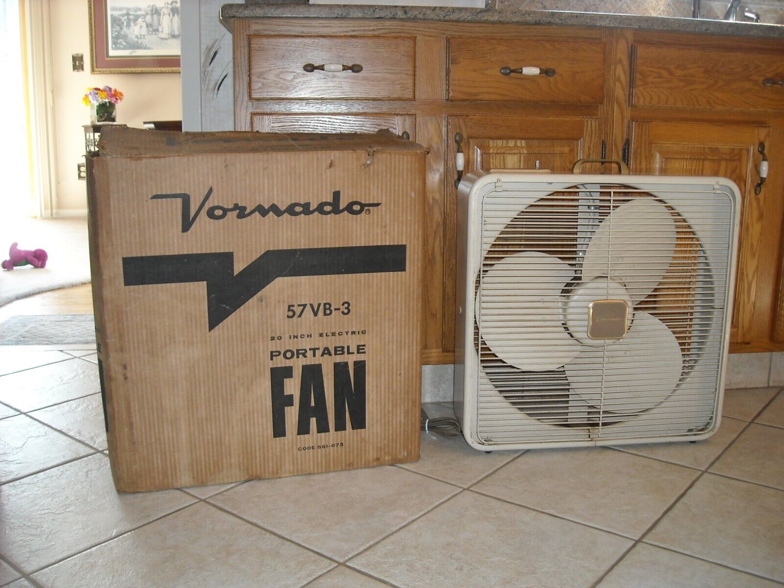 Vintage Vornado Model 57VB-3 Box Fan 2 Speed Reversible TESTED & WORKING